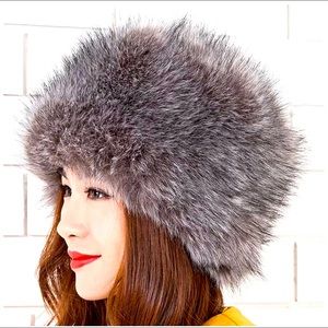 Real Fox Fur Cossack Hat - Gray